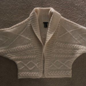 Theory Chunky Knit Cropped Dolman Sleeve Sweater Shawl Collar Wool/Alpaca Sz M